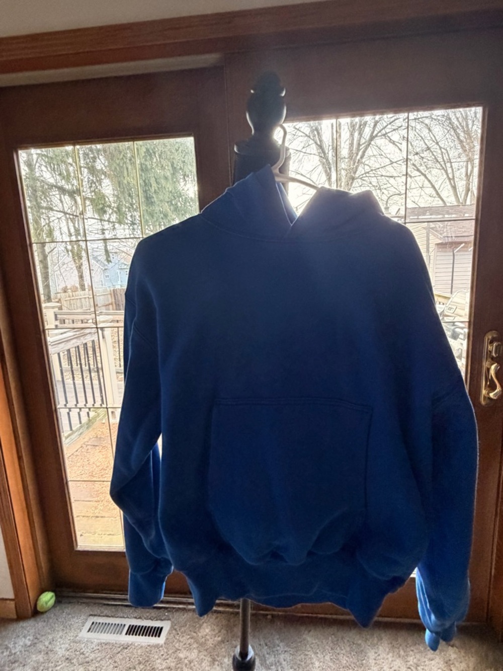 Yeezy Men's Royal Blue Crewneck Hoodie